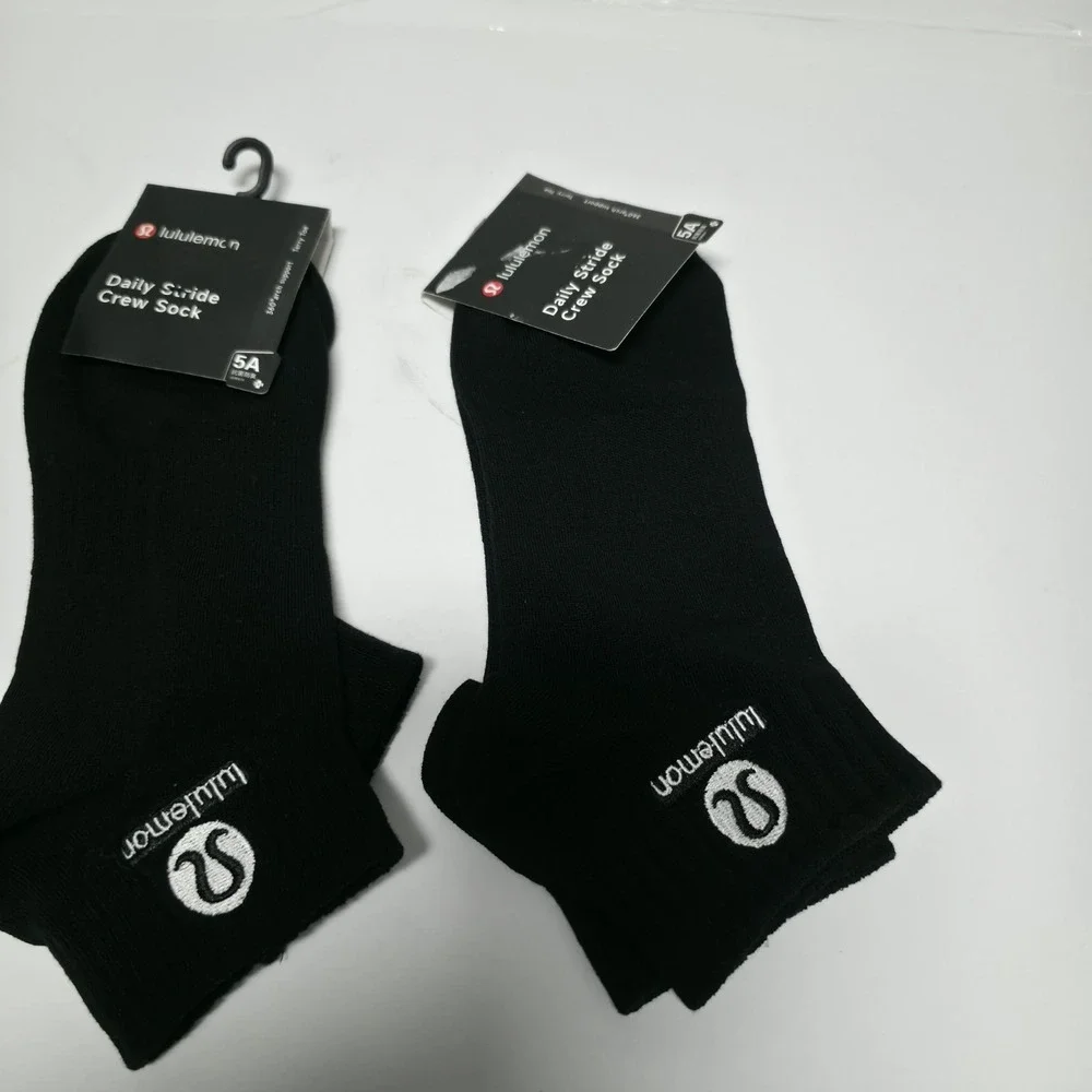 Lululemon Daily Stride Crew Socks Black Logo Size S/M Pack Of 3 New